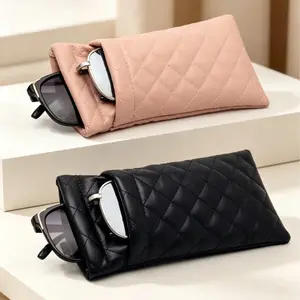 Summervibes Fashion Leather  Makeup Storage Bag,Cosmetic Pouch, Soft Material Lightweight GlassesCase, Unisex Eyewear Accessories for Everyday Use