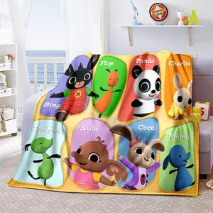 Bing Bunny cute20 patterned printed blanket, blanket for the living room, bedroom, office and lunch break, portable blanket suitable for all four seasons, holiday gift for family and friends, Christmas decoration