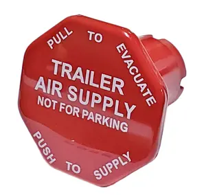 TORQUE Red Trailer Air Supply Knob for Mv-3 Push-Pull Dash Valve | Replaces Bendix 298817 for Semi Trucks (TR298817)