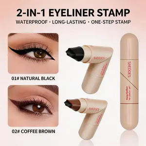 Rotating Eyeliner Stamp Pen Dual-Head Design with Wing Stamp Quick-Dry Long-Lasting Smudge-Proof for Easy Cat Eye Sharp Winged Lines All-Day Makeup Wear Beginner Friendly Everyday Makeup Tool for Women