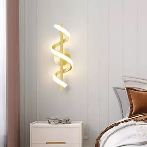 LED Wall Lamp, Home Decoration Lamp, Modern Double-Helix Design, 3000K Warm White Light, Hardwired Drill-Mount Installation, Versatile Use, Suitable for Living Rooms, Hallways, Bedrooms, Offices, Hotels, and Indoor Wall Decorative Lighting
