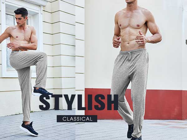 COOFANDY Men's Pants Cotton Yoga Pants Casual Sweatpants Jogger Open Bottom Lounge Pants with Pockets Gift Ideas