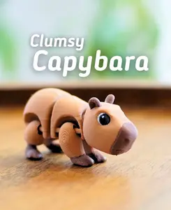 Flexi Capybara Fidget Toy | Articulated 3D Printed Cute Animal Gift | Poseable Animal Desk Buddy