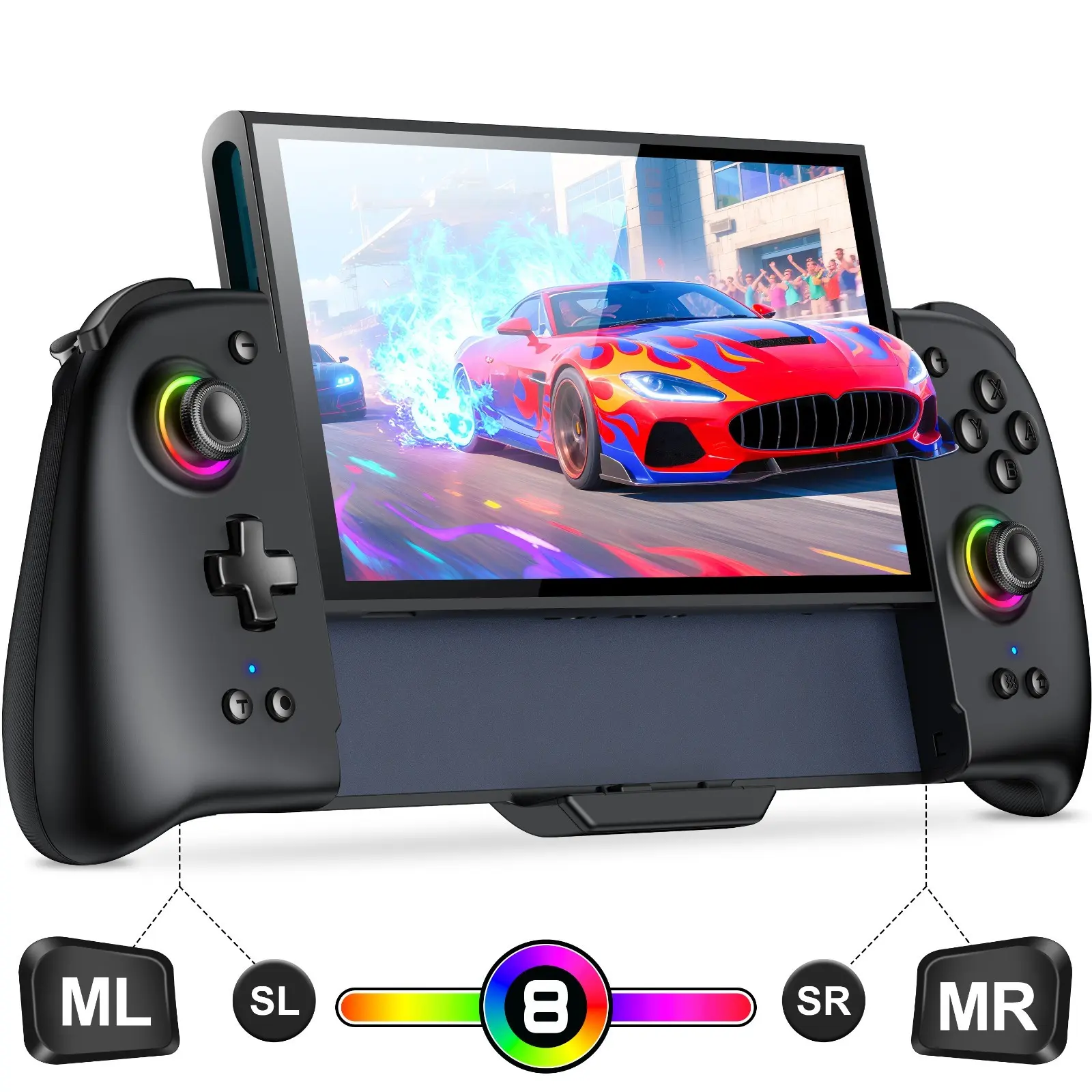 One-Piece Switch 2 Controllers for Nintendo Switch 2, Switch 2 Controller for Handheld Grip with Hall Effect Joystick,witch Joycon with Turbo/Programmable/6-Axis/Vibration
