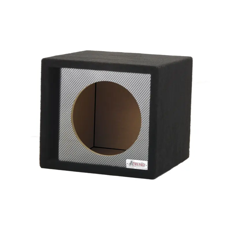 Atrend 12SVR Single 12 in Vented Subwoofer Box – Black Carbon Fiber
