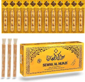 Pack of 12 Miswak Sticks Natural Toothbrush for Teeth Whitening, Oral Health & Fresh Breath, Siwak Stick Organic Wooden Vacuum Sealed Tooth Brush, Miswak Sticks for Teeth مسواك