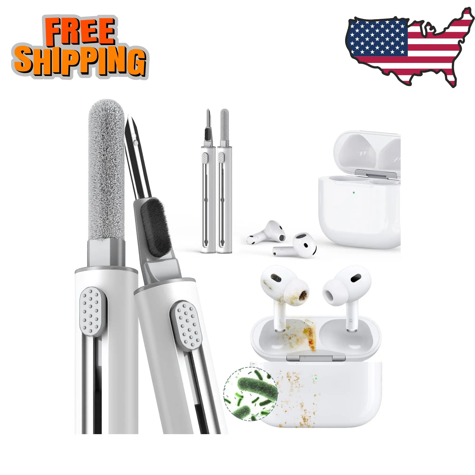 AirPod Cleaning Kit, for Phone Earbuds Electronics (White)