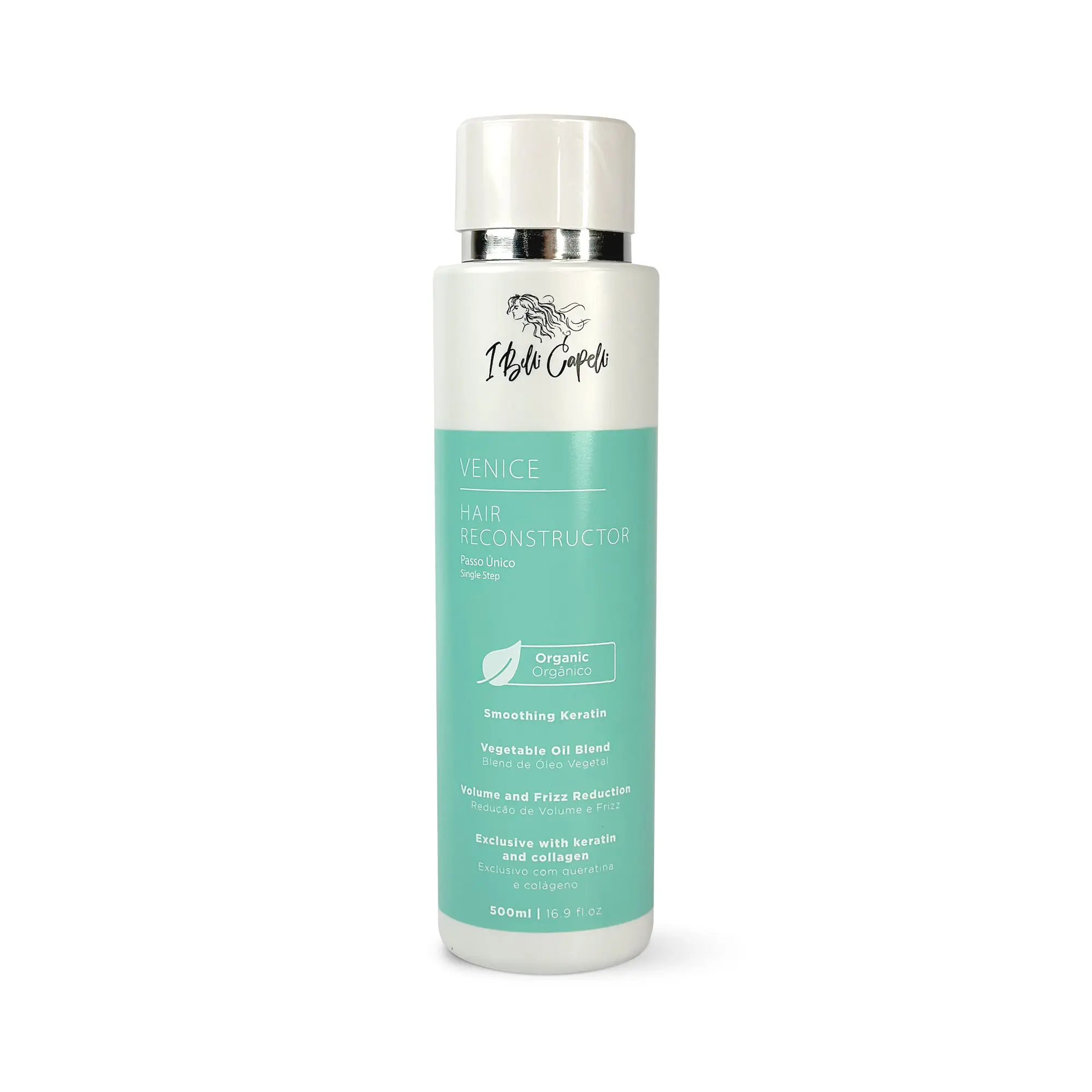 I Belli Capelli Venice Intensive Hair Reconstructor, Organic Keratin Smoothing Serum with Argan Oil, Gentle Nourishing Haircare for Frizz Control, 500ml/16.9 fl.oz, Intensive Haircare