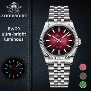 ADDIESDIVE Mecaquartz Men's Watch Business Dress Luxury Watch -  36mm Hybrid Movement Sapphire Crystal Stainless Steel 100m-Waterproof Luminous Unisex Casual Watch