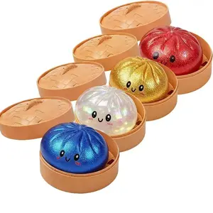 Flashy Dumpling Soft Candy Set, Random Glitter Box, 4 Colors, Stress Relief Toy, Giant Sparkle Dumplings, More Surprises