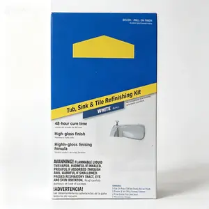 Tub and Tile Refinishing Kit, White, 26 oz, Brush On Application, Tough as Tile Coating, Bathroom and Kitchen Surface Resurfacer, Durable Enamel Paint, High Gloss White Finish, 1.625 Pound, Pack of 1