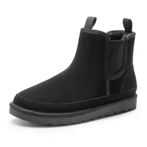 Bruno Marc Men's Suede Snow Boots - Classic Design, Comfortable Fit, Ideal for Cold Weather
