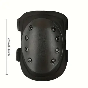 [Black EVA/PE Knee & Elbow Pads] Black Knee & Elbow Pads Set with Air Cushion - EVA/PE, Buckle Closure for Ice Skating & Outdoor Sports Safety