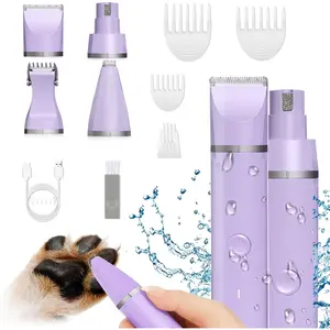 Clippers Kit-Electric Rechargeable  Trimmer Tools-Cordless Quiet Pet  Paw -4 in 1 Multifunctional Low Noise Shaver-Razor for   Ears Toenail Eye