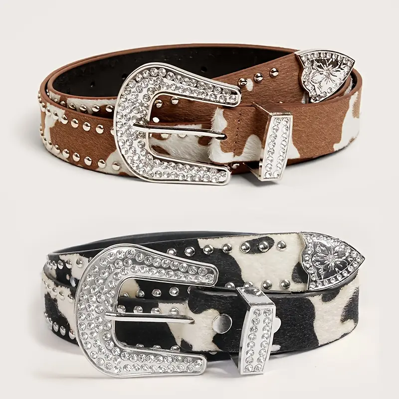 Skull Rhinestone Belt Men Women Unisex Y2K Belt Hip Hop Punk  display picture 1
