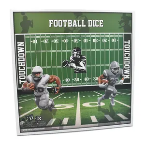 The Board Haus Football Dice Board Game with Detailed Stats Chart for Up to 6 Players Includes Board, 3 Dice, Football Marker, Dry Erase Marker, and Instructions