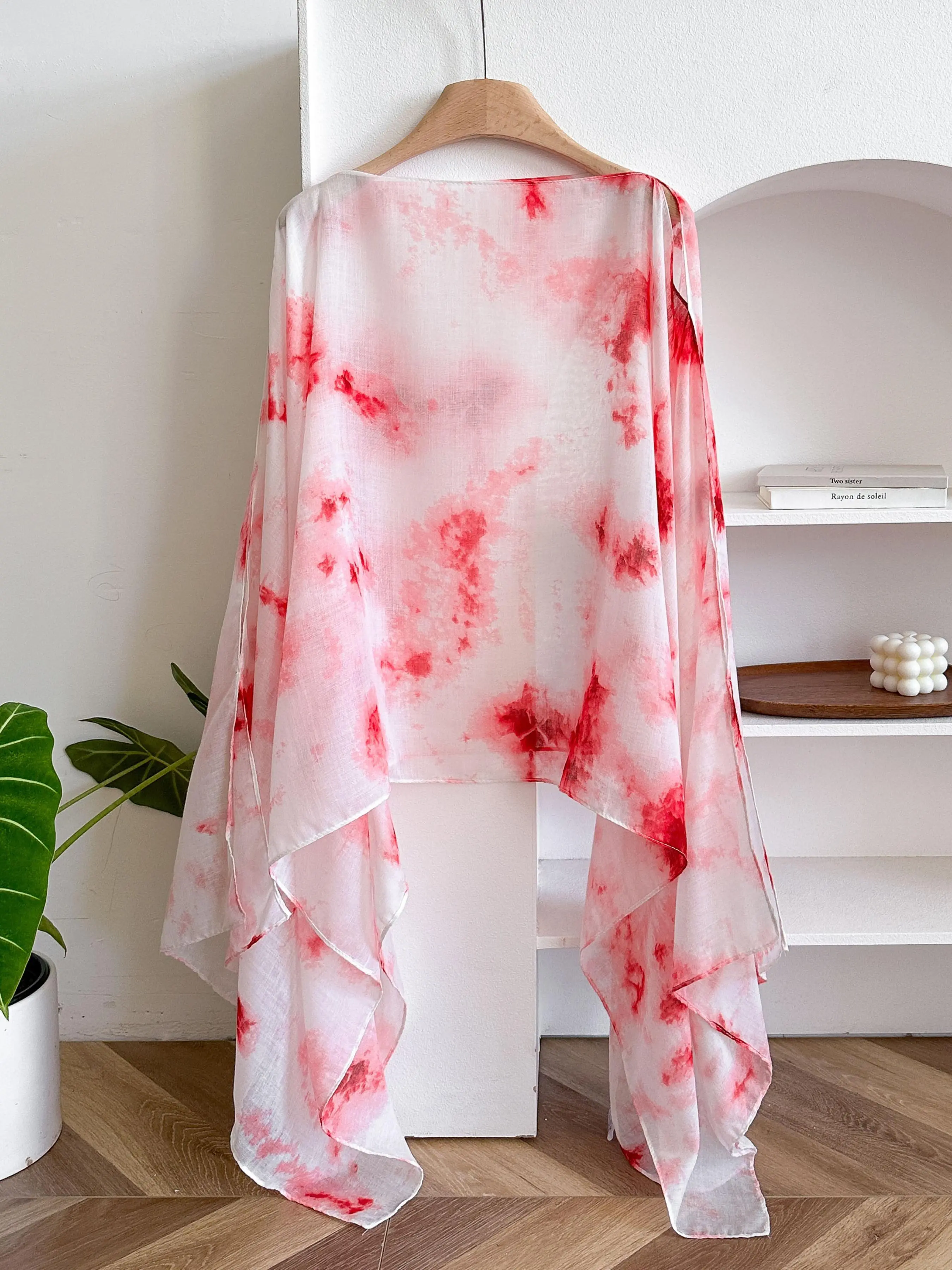 Women's Tie Dye Print Chiffon Scarf, Head Scarf, Casual Girl Style Versatile Shawl Wrap for Daily Wear, Fashion Accessories for Women & Girls