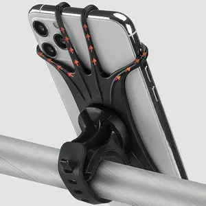 3pcs Baby Stroller Phone Holder, Stretchable Silicone Phone Stand with 360° Rotation, Fits Phones Up to 6.1in for Strollers & Bicycles