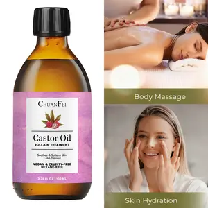 Essential Organic Cold Pressed Castor Oil, Hair Growth & Thickening, Nourishes Eyelashes, Smooths Hair, Moisturizing Hair Scalp, Skin Care, Solves Dry Frizz