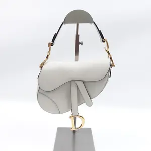 Pre-owned Dior Calfskin Shoulder Bags Saddle White Shoulder Bag T10414808