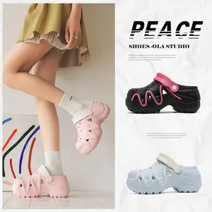 Women's Platform Clogs, Summer New Thick Sole Non-Slip Breathable Closed Toe Sandals, Fashion Casual Outdoor Beach Slippers arch support clog comfortable mule