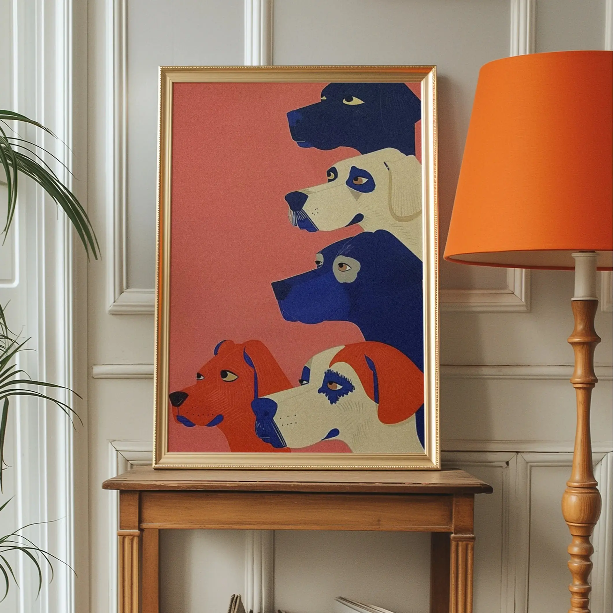 Colorful Dog Breeds Poster Unframed  Modern Impressionist Dogs Poster