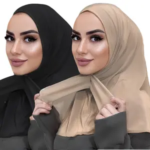 fashionable muslim clothing 2pcs, neck buckle Muslim headscarf, pullover ethnic shawl, comfortable soft fabric headscarf cap