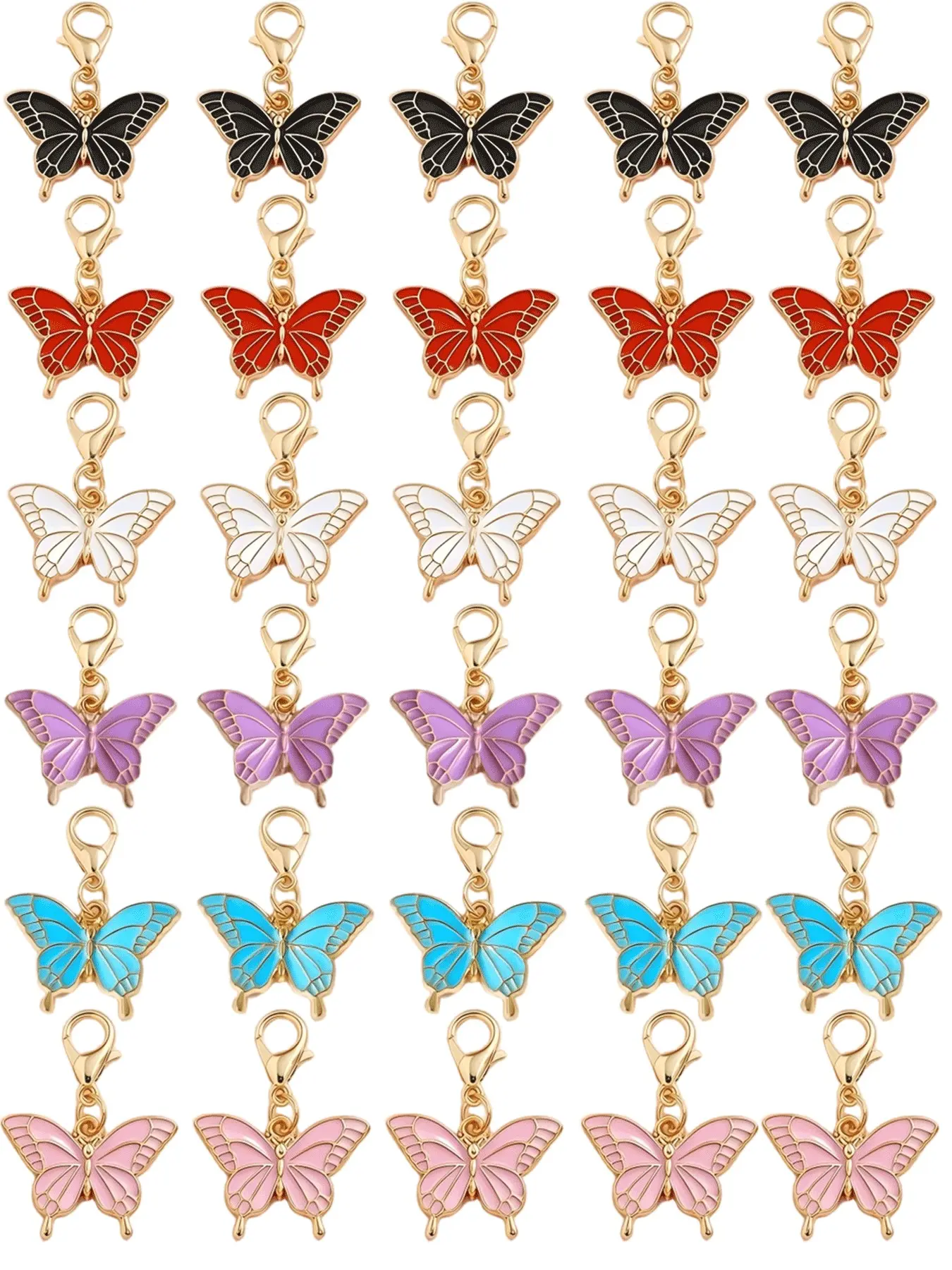 30 Pcs Butterfly Set, Daily Backpack Charm, Women's Accessories, Shoe Decor, Memorial Keychain, Creative Key Ring, Keychain Kawaii, Key Charms, Keychains Cute