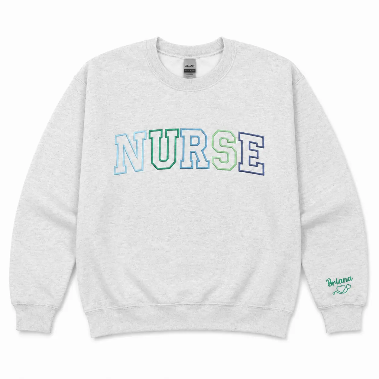 Embroidered Nurse Athletic Sweatshirt with Name on Sleeve, Nursing Student Pullover Gift, Gift for Grad, New Nurse Gift, Nurse Hoodies Women