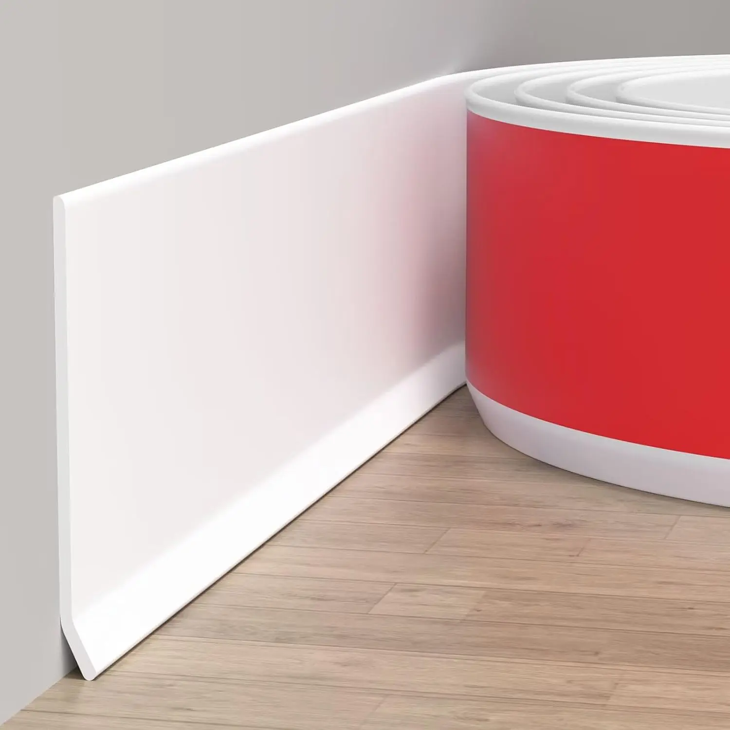 Flexible Baseboard Molding Trim, 4-Inch x 20FT Peel-and-Stick Self-Adhesive Wall Trim for Easy Home Installation