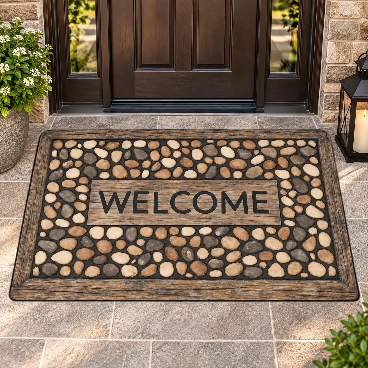 Welcome Door Mat Non-slip Durable Door Entrance Mat, Easy To Clean Front Door Mat, Outdoor Entrance Mat Suitable for Garages, Entryways, Balconies, High Traffic Areas, Non Slip Rugs