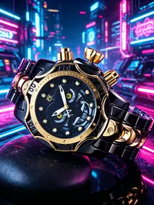 Demon Clown Series Large Men's Watch, Stainless Steel Strap, Punk Style Fashion Trendy Watch, Elegant Gift Box, Suitable for Various Occasions