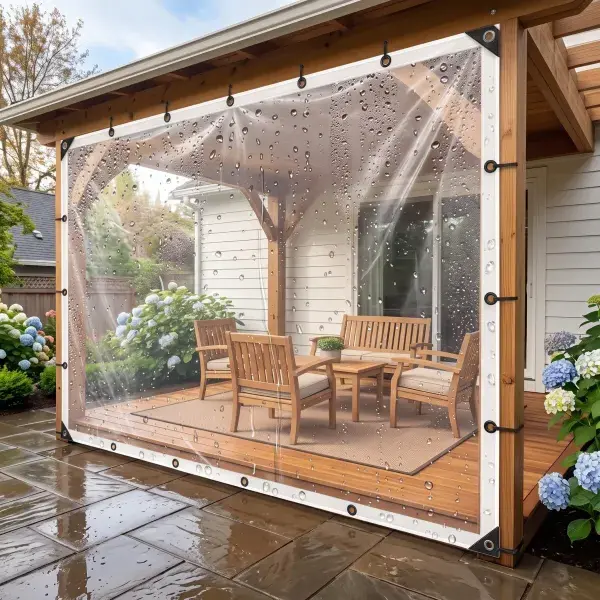 Sturdy Foldable Portable Eco-Friendly Clear Plastic Greenhouse Tarp, 10×13ft Thick Transparent Vinyl Cloth, Edge-Holed Weather-Resistant Dustproof Cover for Farms, Camping, Outdoor Areas Heavy-Duty Waterproof lightweight reinforce rivet