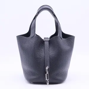 Pre-owned HERMÈS Leather Top Handle Bags Picotin Lock Bag Clemence PM