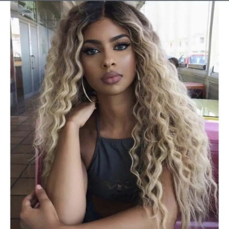 26-Inch Deep Wave Long Curly Wig – Heat Resistant Fiber