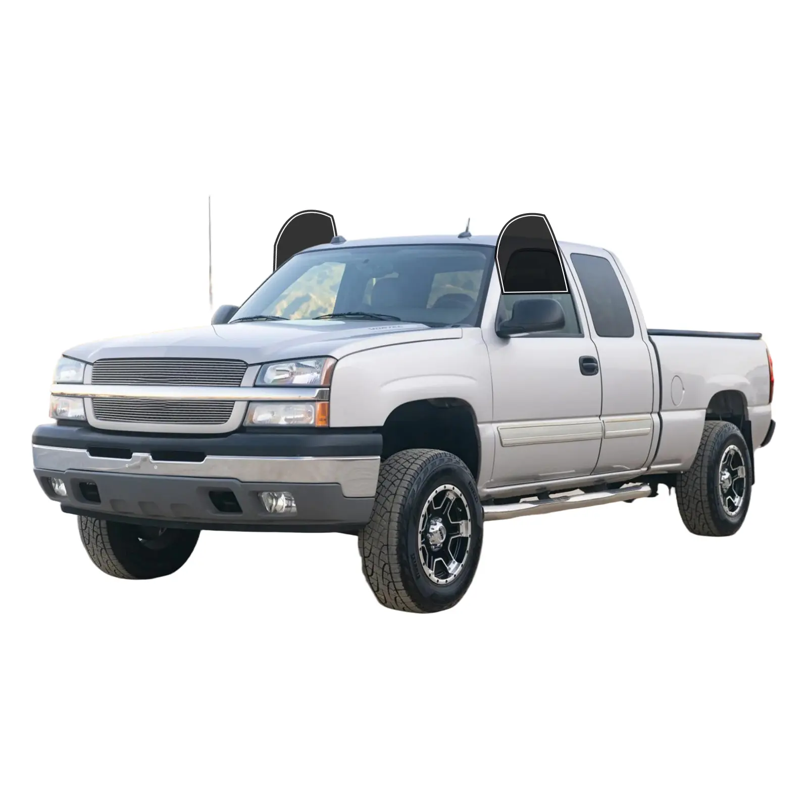 Precut 2-Ply Car Window Tint Film for Chevy Silverado 1500 Extended (1999-2006), Precut Window Tint Film, Solar Protection, Anti-Shatter, UV Block, Car Privacy Solutions, Easy Install, Heat Reduction, Reduces Sun Glare for Calmer Drives