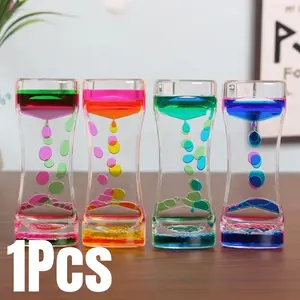 1Pcs Liquid Motion Bubbler Timer Pack of 2 Colorful Hourglass Fidget Toy Sensory Stress Relieving Accessory for Anxiety Autism Children Calm Relax Activity