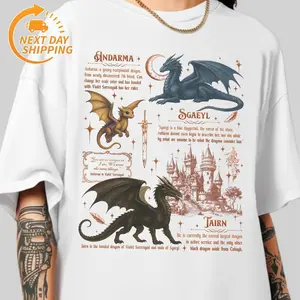 Fourth Wing Dragon Shirt, Tairn & Andarna TShirt, Basgiath War College Tee, Dragon Rider Shirt, Bookish Gift for Readers, Women Top