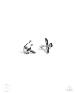 Soaring Sparrow - Silver Bird Ear Cuff Earrings - Paparazzi