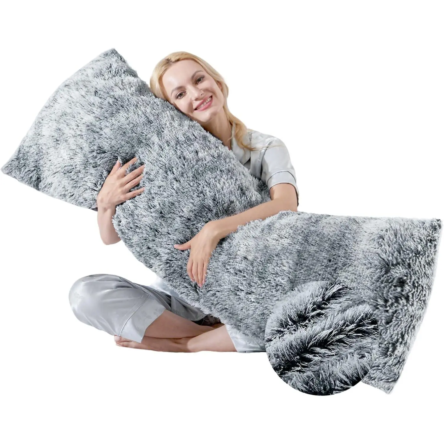 Full  Pillow for Adults 20x54 Long Big  Pillow Cover Pillowcase with Memory  for bed Grey  Cuddle Snuggles  Pillows for Sleeping Side Sleeper Pillows for Adults