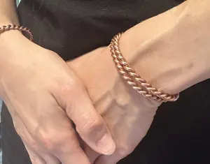 Copper Tensor Ring Bracelet - 11AWG Sacred Cubit Energy Enhancing Jewelry for Spiritual Well-being & Balance Trendy Stack Bangle Faith Wear