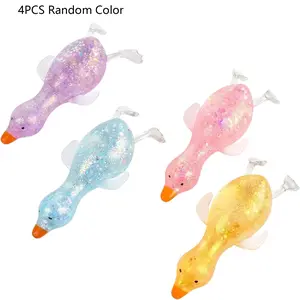 4PCS Cute Duck Squishy Stress Ball, Cute Duck Squishy Sugar Stress Ball, Soft Duck Stress Relief Sugar Ball Toys and Moldable Slow Rise Relaxing Sensory Fidget Stress for Anxiety Relief