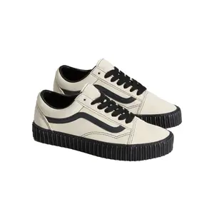 VANS Old Skool Creeper Grunge Classic White Sneaker - Men's Closed Casual Lace-Up Athletic Training Trainer, Cushioned Footbed, Rubber Sole, Comfortable Sports Walking Shoes, Sneakers Shoe