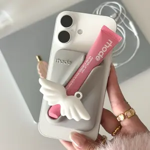 Rhode iPhone MagSafe Snap-On Lip Case with Lip Balm for iPhone Magnetic Holder, Magnetic Lip Gloss Bracket Black, Magnetic Lip Holder for iPhone Pro & Pro Max, valentine gift