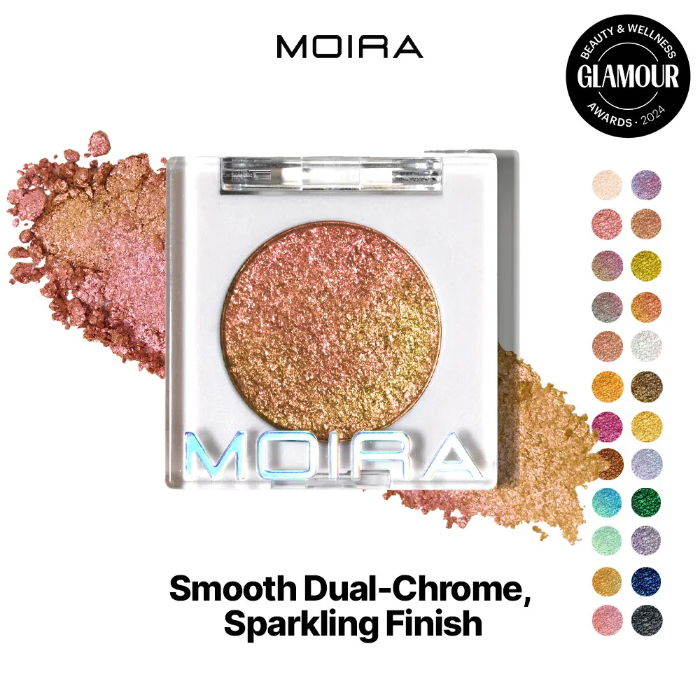 MOIRA | Chroma Light Eye Shadow (014, Birthday Girl) | High-Pigment Foiled Finish, Creamy Blendable Microfine Shimmer, 100% Vegan
