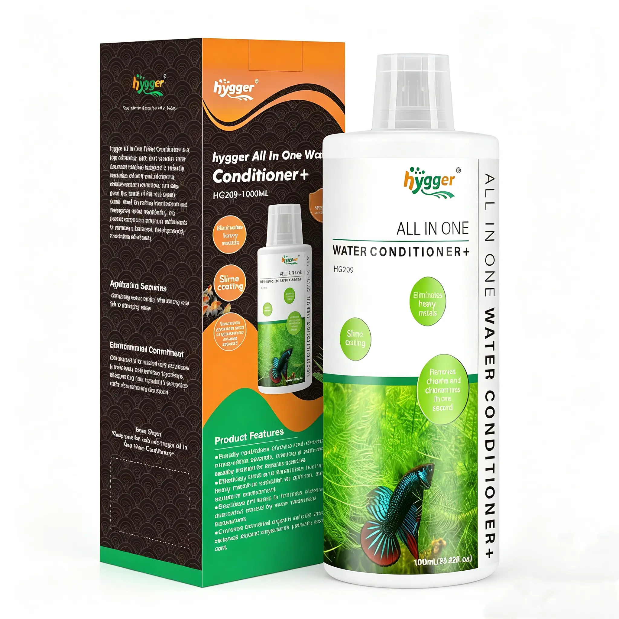 hygger Aquarium Water Conditioner for Freshwater, Neutralizes Chlorine, Chloramines, Heavy Metals, Safe for Fish and Plants, 1000 ML