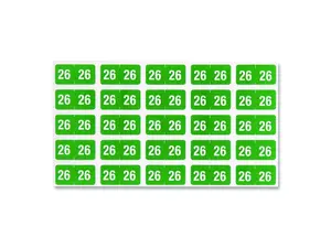 Yearly End Tab File Folder Labels 0.5 x 1 Green 25/Sheet 10 Sheets/Pack 67926