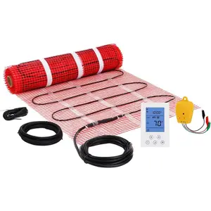 VEVOR Floor Heating Mat, 20 Sq. ft, Electric Radiant in-Floor Heated Warm System with Digital Floor Sensing Thermostat, Includes Installation Monitor, Adhesive Back for Easy Installation on The FloorVEVOR Super Brand Day