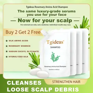 【 Buy 2-Get 2 Free!】Tgideas Anti-Hair Fall Hair Loss Treatment Shampoo Oil Control Anti Dandruff Haircare Rosemary Zinc PCA Help Hair Growth Amino Acid Hydrolyzed Protein Repair Reduce Hair Loss Scalp Cleanser Conditioner 250ML Gentle Smoother
