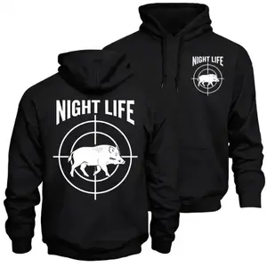 Feral Hog Hunting Hoodie – Night Life Hog Crosshair Graphic Hoodie